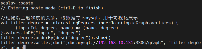 过滤后主题和度的关系，存入mysql用于可视化