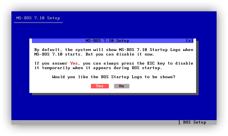 展示 DOS 启动动画