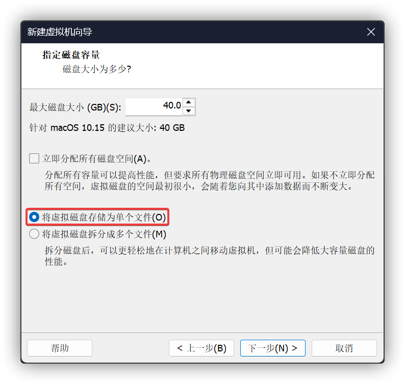 将虚拟磁盘存储为单个文件