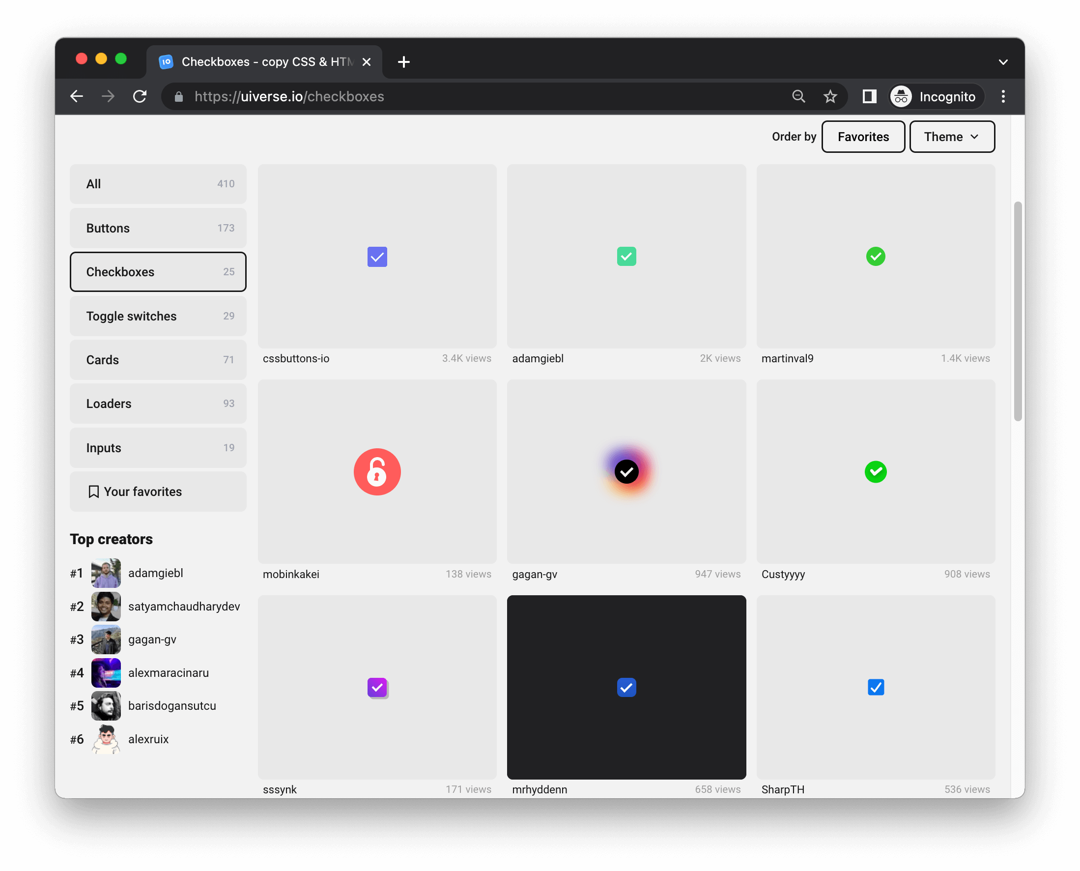 uiverse.io - Universe of UI elements made with HTML & CSS