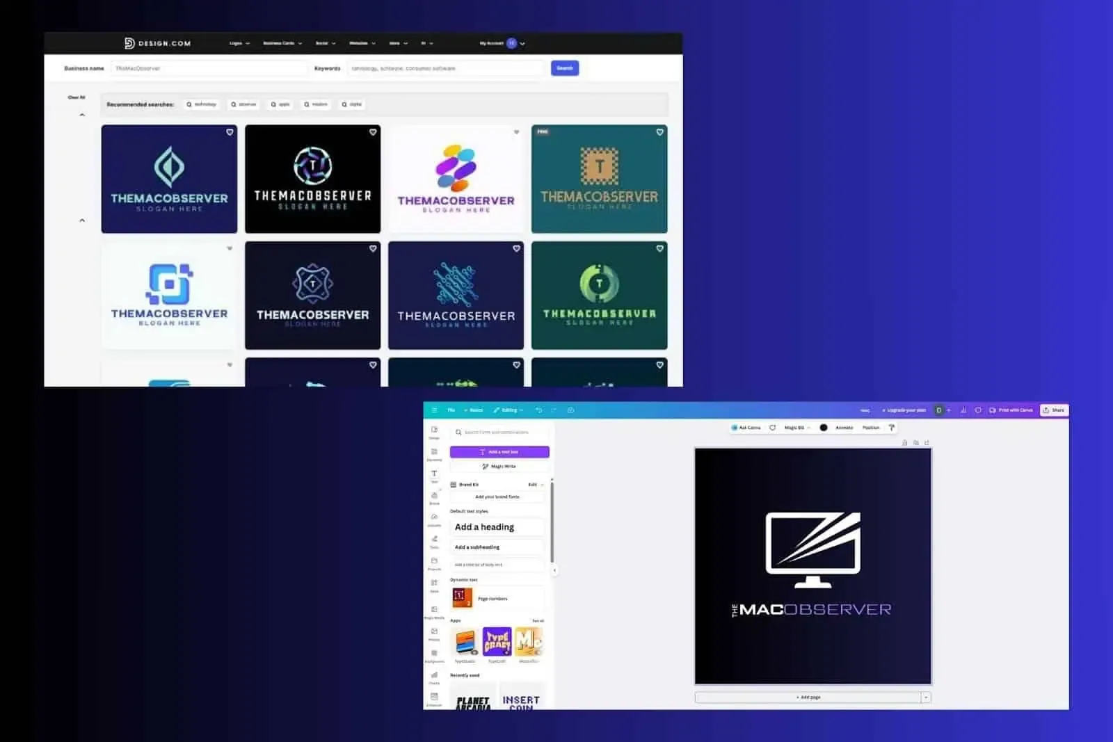 Design.com VS Canva Logo Maker：Mac用户在Safari和Chrome里到底该选哪个？
