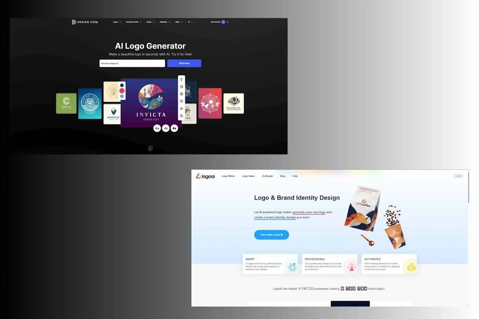 Design.com VS LogoAI：Mac创作者的AI标志设计终极对决！