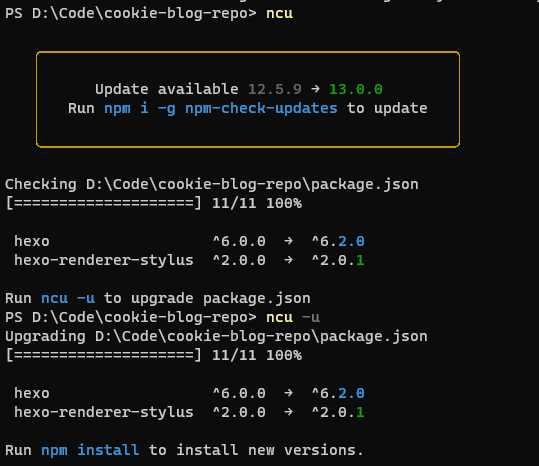 使用 npm-check-updates 更新前端项目中使用到的 npm 包