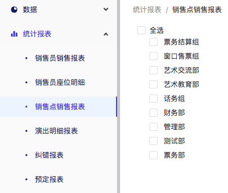只显示本剧院的部门
