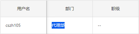 下单账号需设置所属部门