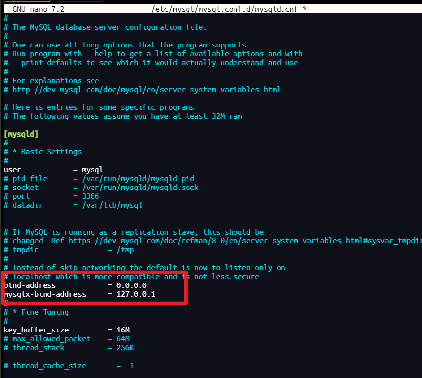 MySQL 配置修改截图