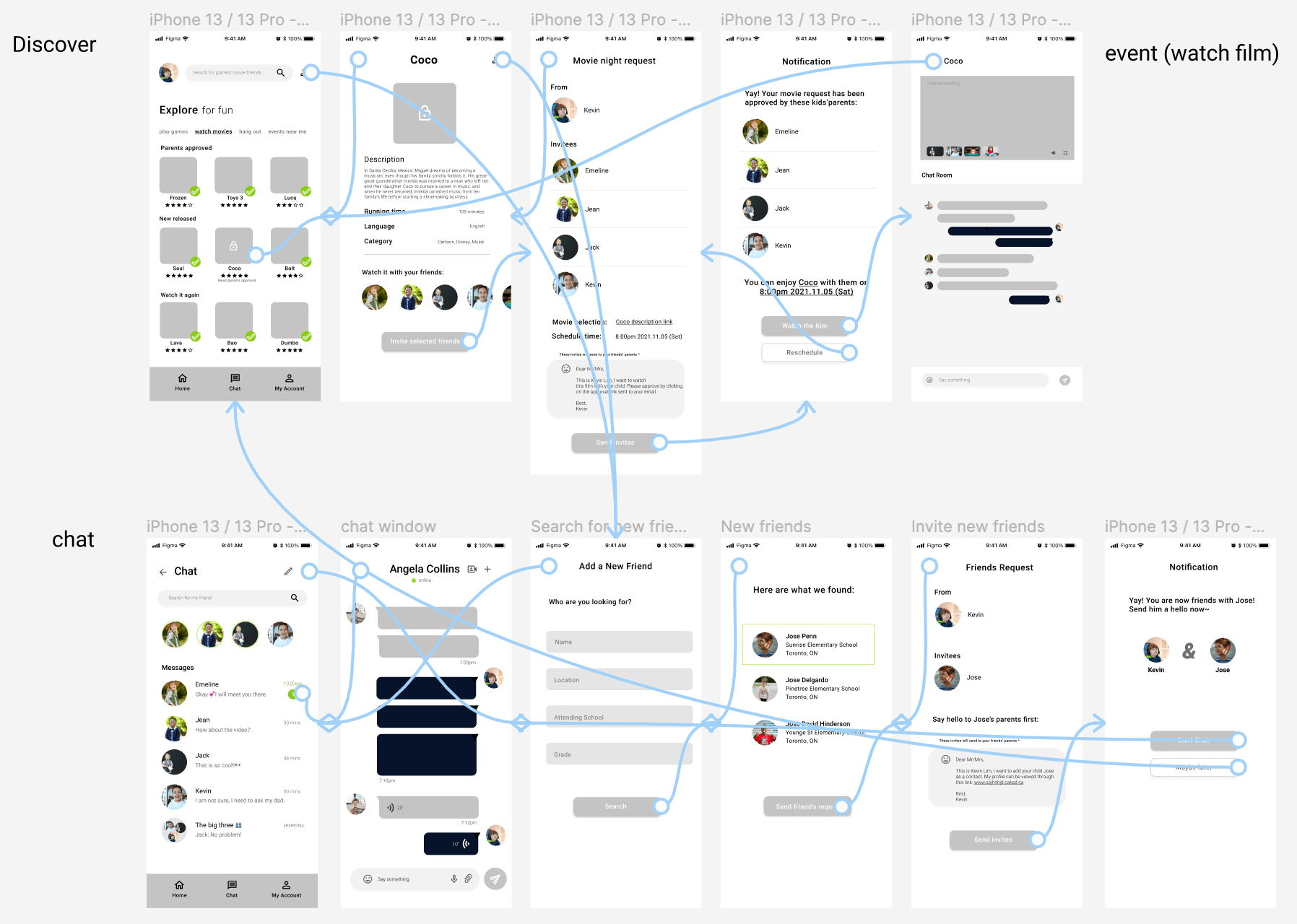 Discover & Chat Low-Fidelity Prototype