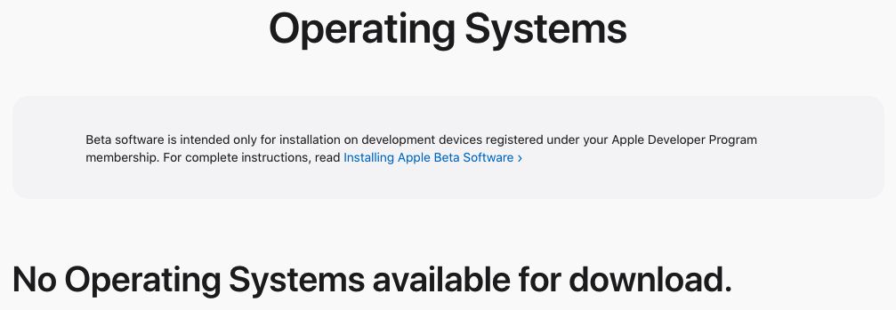 No Operating Systems available for download