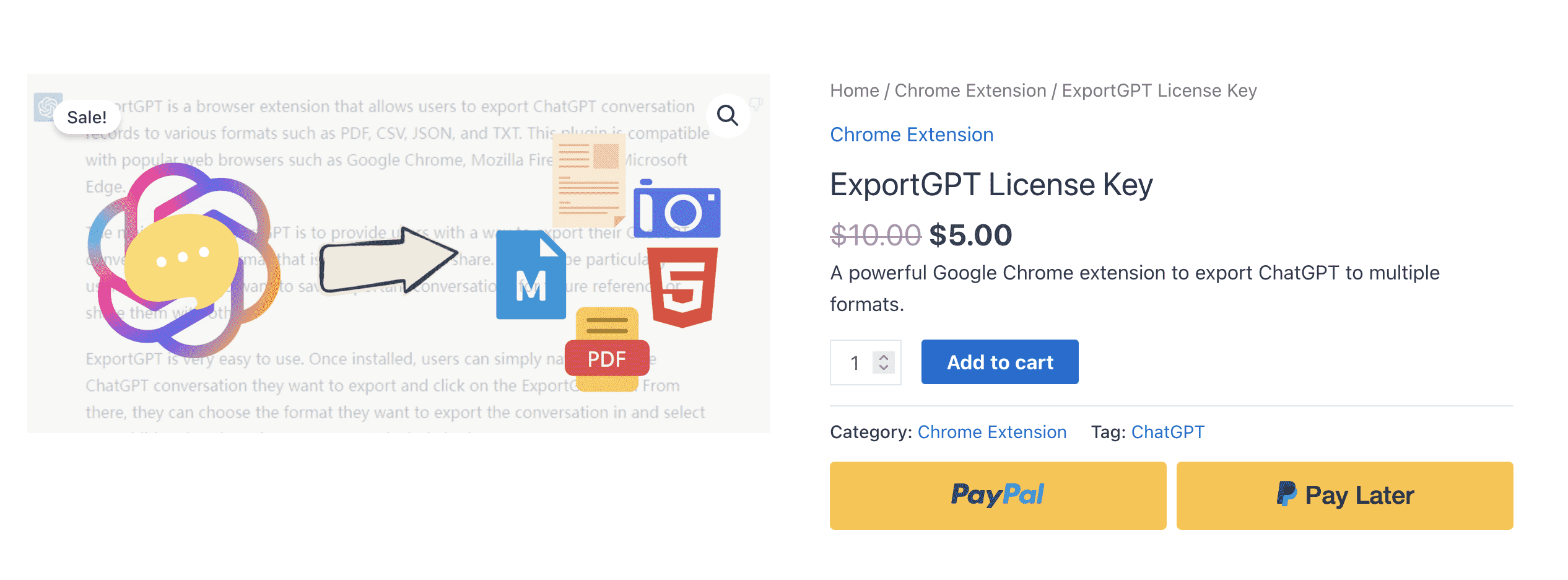 WooCommerce purchase ExportGPT License Key